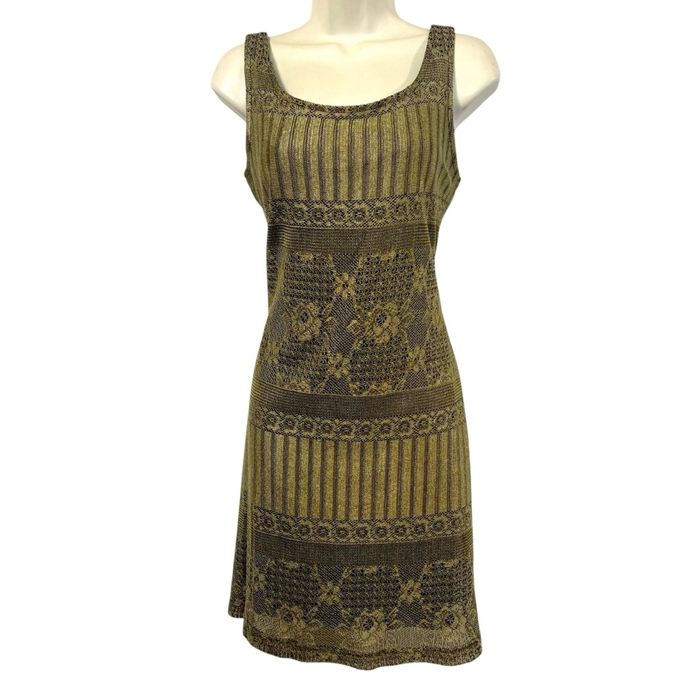 Vintage Y2K Crochet Gold and Black Dress - Picture 8 of 8
